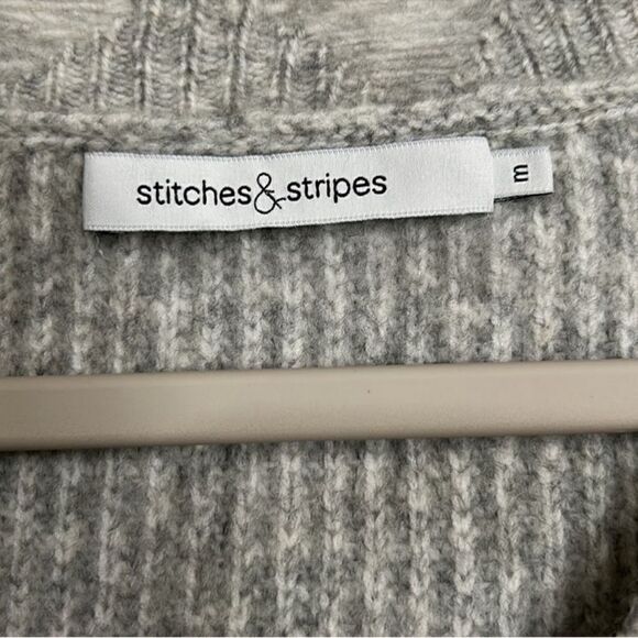 Stitches & Stripes Gray Sweater(Size Medium) - Picture 5 of 9